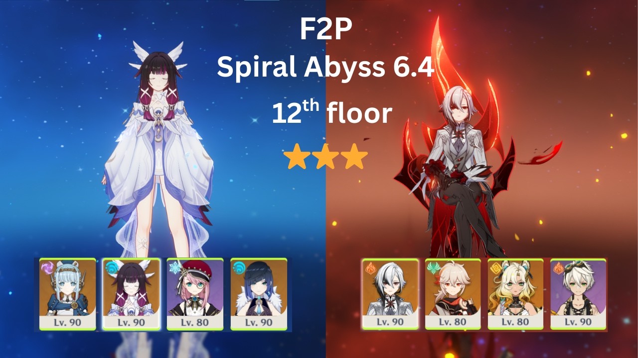 F2P 36★ Spiral Abyss 6.4 – Arlecchino & Columbina Carry HARD 🔥