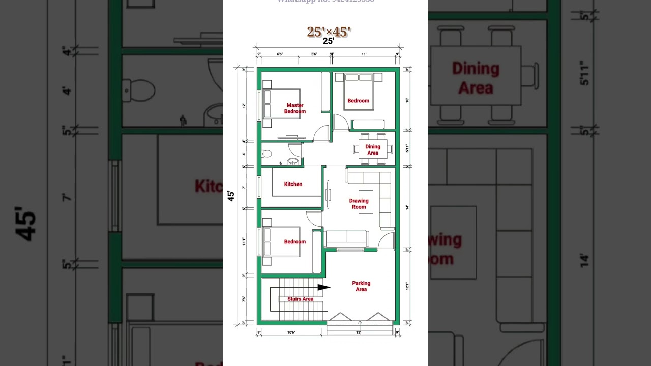 25&times;45 House Plan || 25&times;45 House Design || 25&times;45 Floor Plan || #floorplan #houseplan #shorts