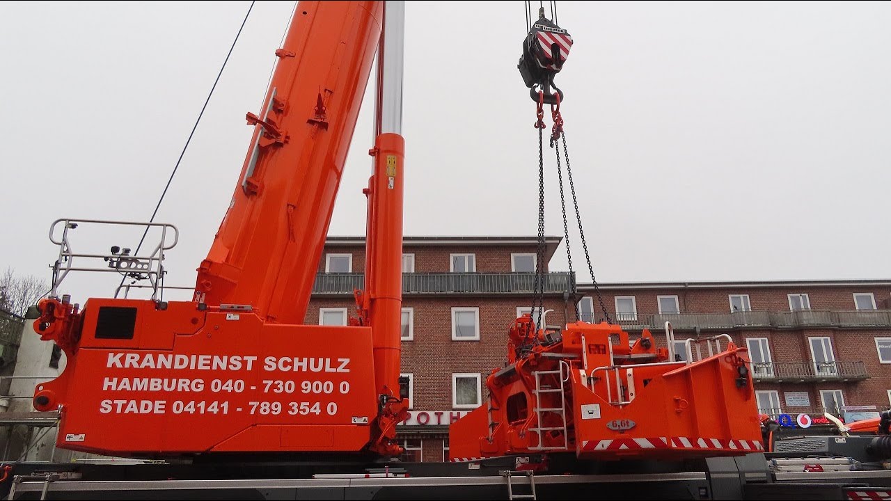 KRANDIENST SCHULZ - LIEBHERR LTM 1650-8.1 beim Abbau von zwei U Bahn Brücken, Teil 3