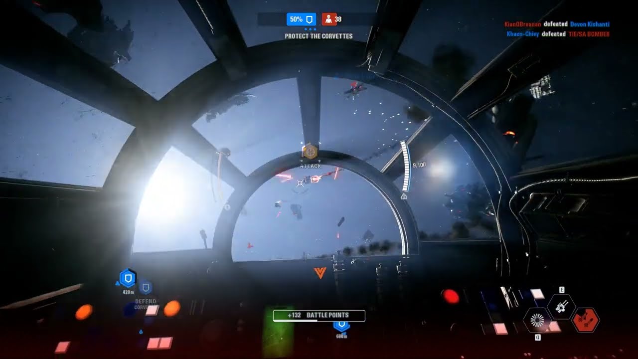 Millennium Falcon Dodging Debris  | First Person | Star Wars Battlefront 2