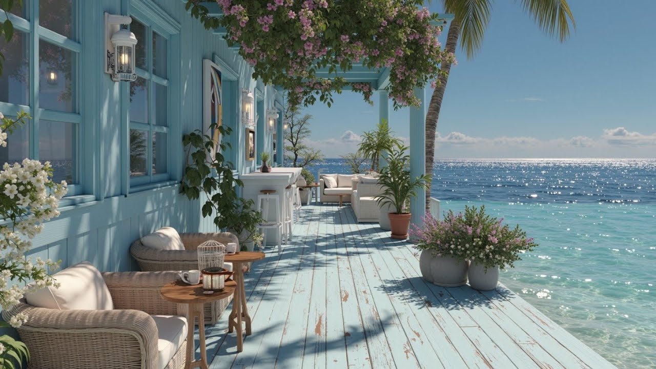 Расслабляющая инструментальная босса-нова ~ Смузи джаз для кафе 🌴 Тропические вайбы