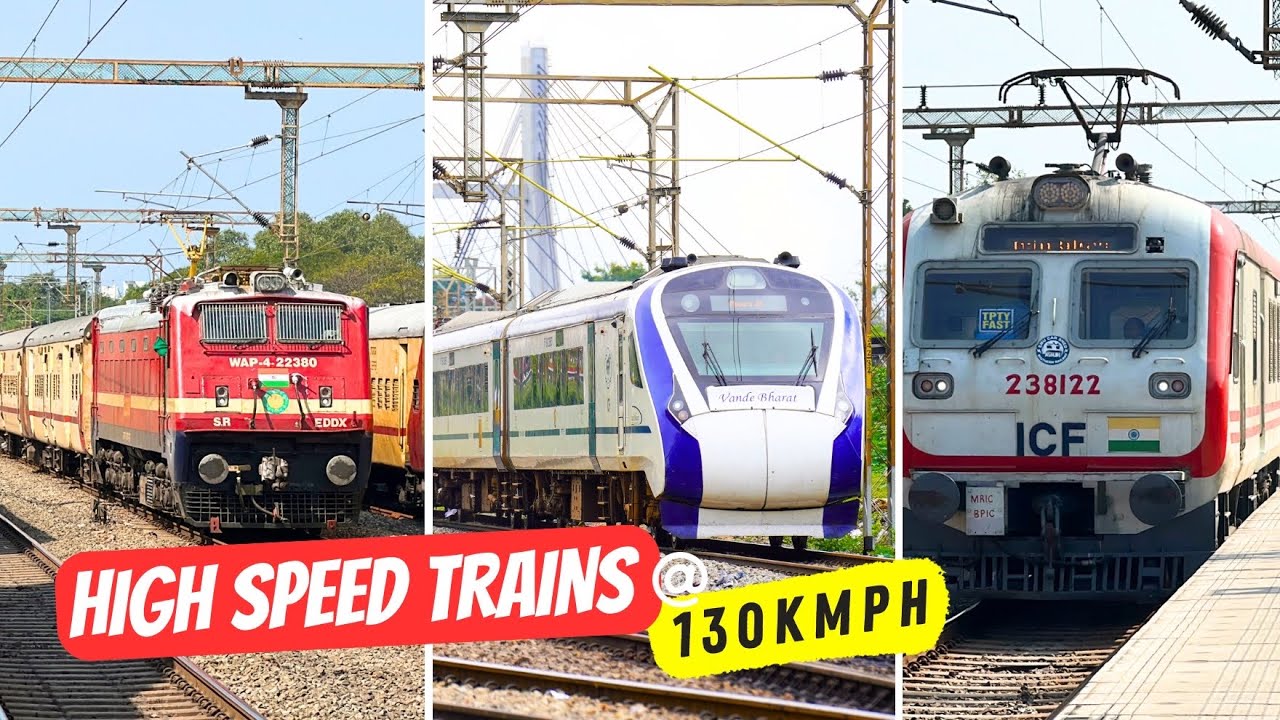 High Speed Train Spotting ! Trains at 130 kmph 🔥 | Chennai - Arakkonam Line