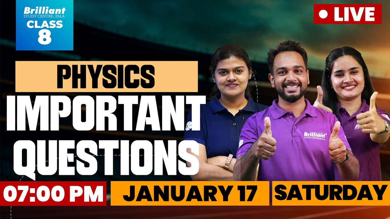 Class 8 Physics Important Questions  |  Live Revision | January 17 @ 7 PM