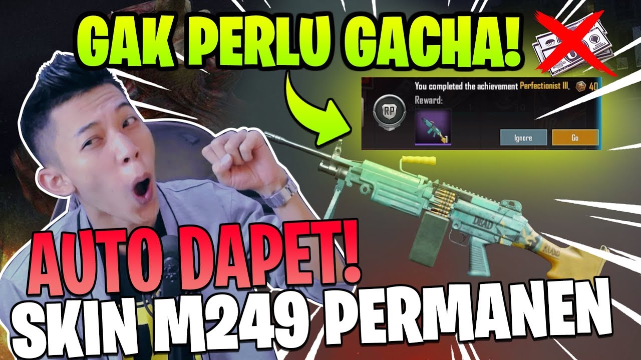 AUTO DAPET! GAK PERLU GECHA! CARA DAPETIN SKIN SENJATA M249 WITHERER PERMANEN - PUBG Mobile