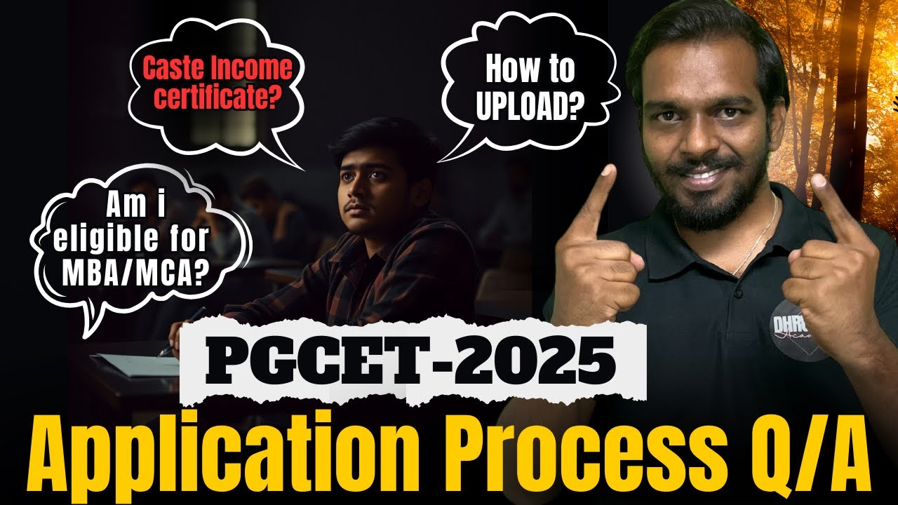 PGCET 2025 Application Full Process | Application Process Q/A Session | PGCET MBA | PGCET MCA