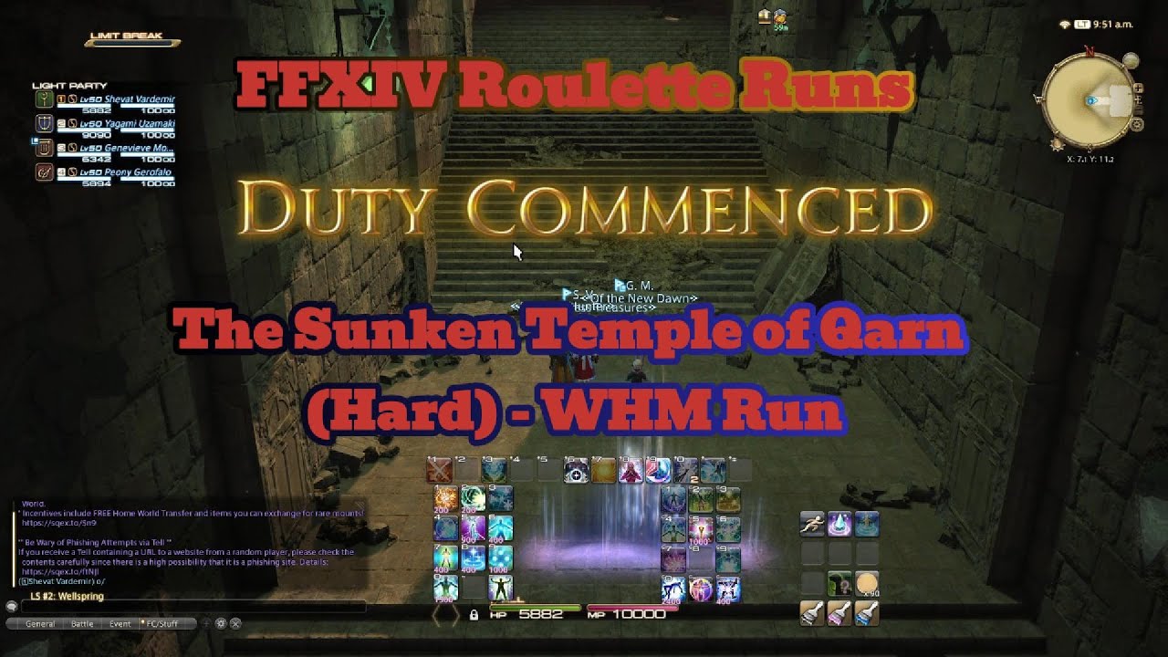 FFXIV Roulette: Sunken Temple of Qarn (Hard) on White Mage