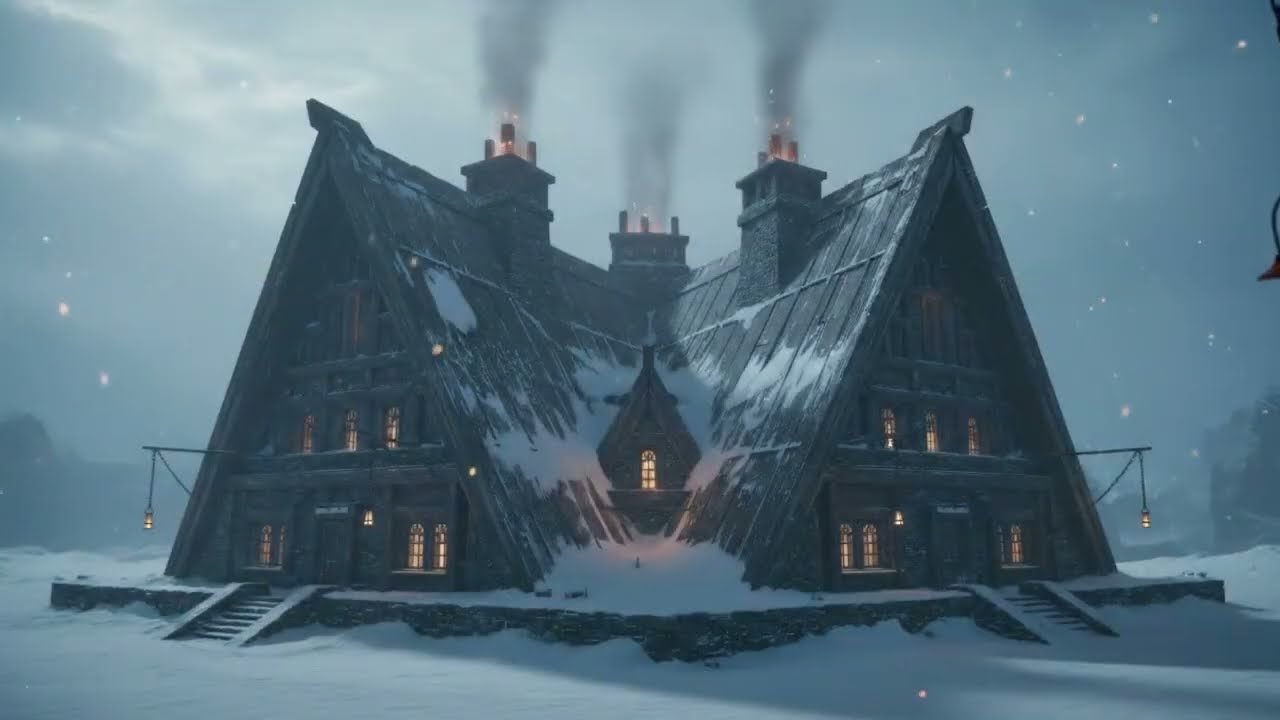 Snowbound Canal Village | Medieval Celtic Winter Ambience for Deep Sleep & Relaxation
