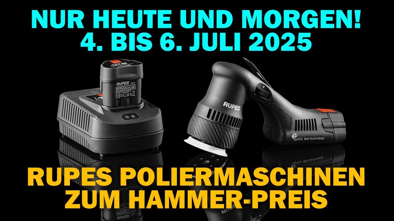 NUR NOCH 1 TAG: KRASSESTE AKTION DES JAHRES! Rupes Poliermaschinen bei Waschguru zum Hammerpreis