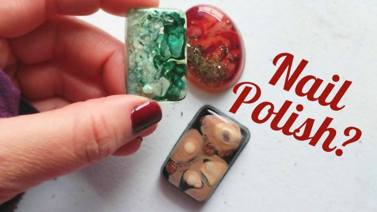Making Resin Pendant using nail polishes for color