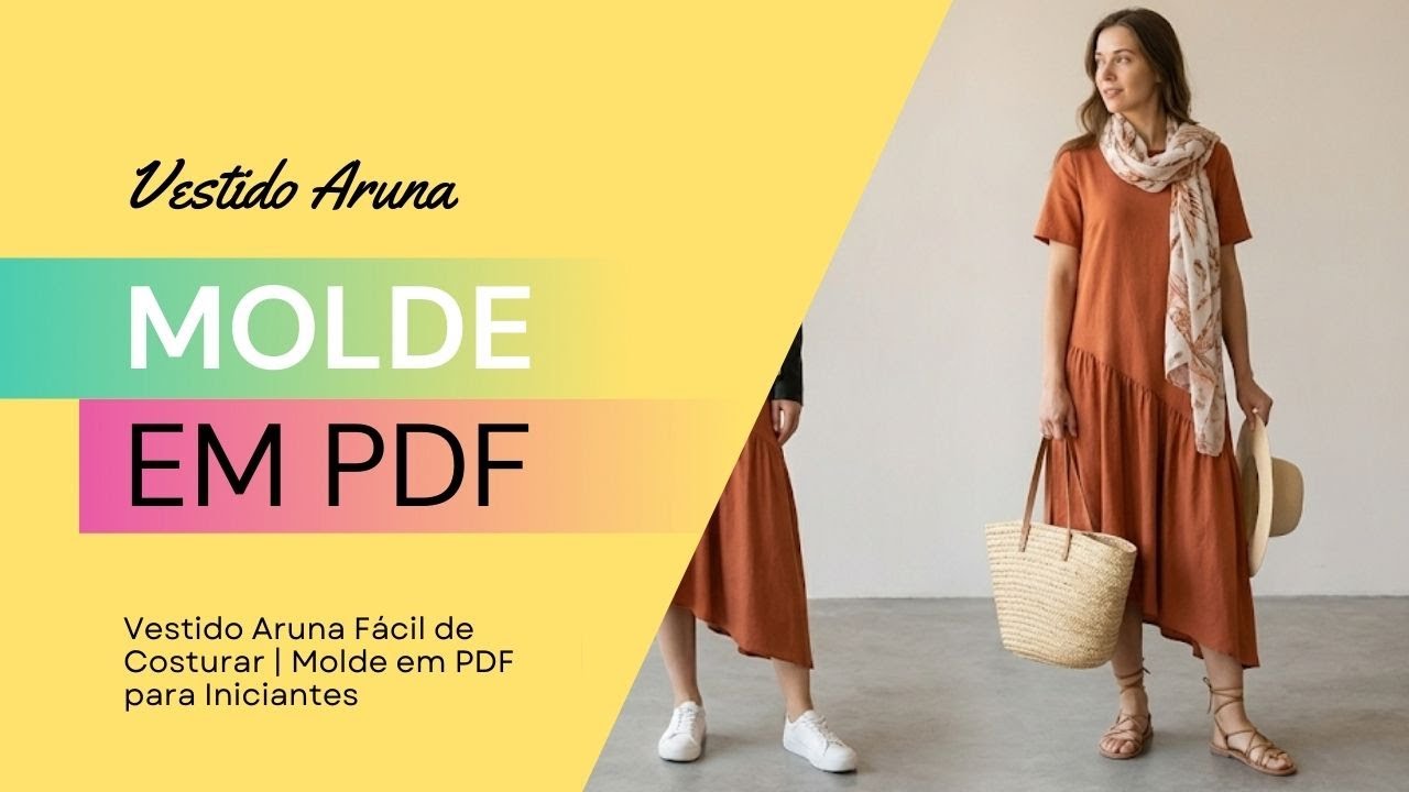 Vestido Aruna Fácil de Costurar | Molde em PDF para Iniciantes