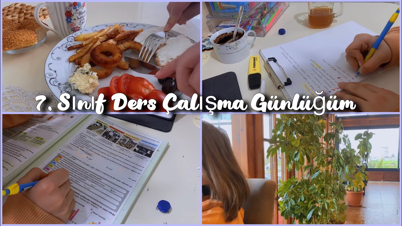 7. Sınıf Ders Çalışma Günlüğüm 🍄🌞 | okul dönüşü / Bolca ders 🌤 - Sütlü Kahve