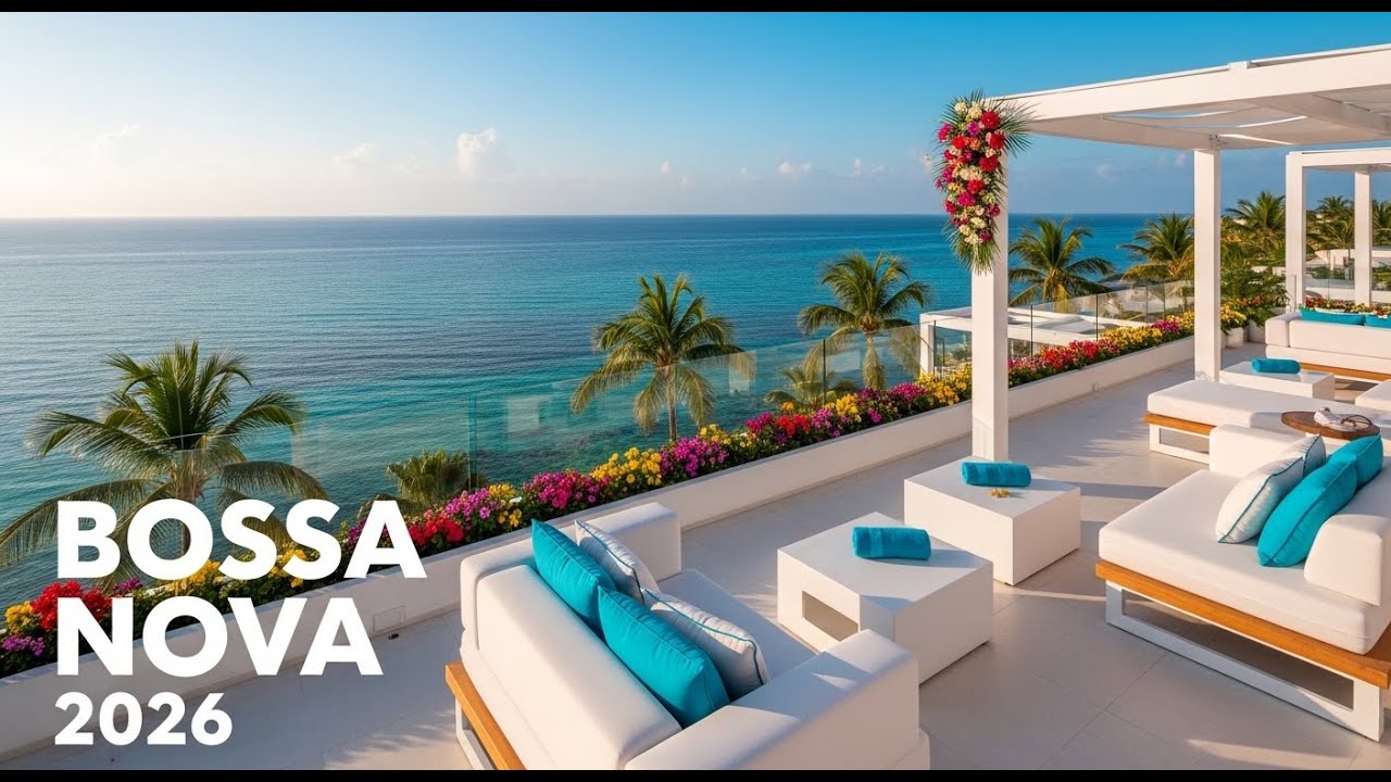 Seaside Apartment Ambience 🌴 Smooth Jazz & Waves for Focus