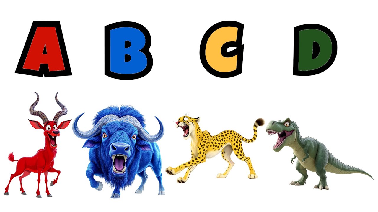 ABC Colorful Safari Animal Sounds Song | Nursery Rhymes | LittleKidsTV