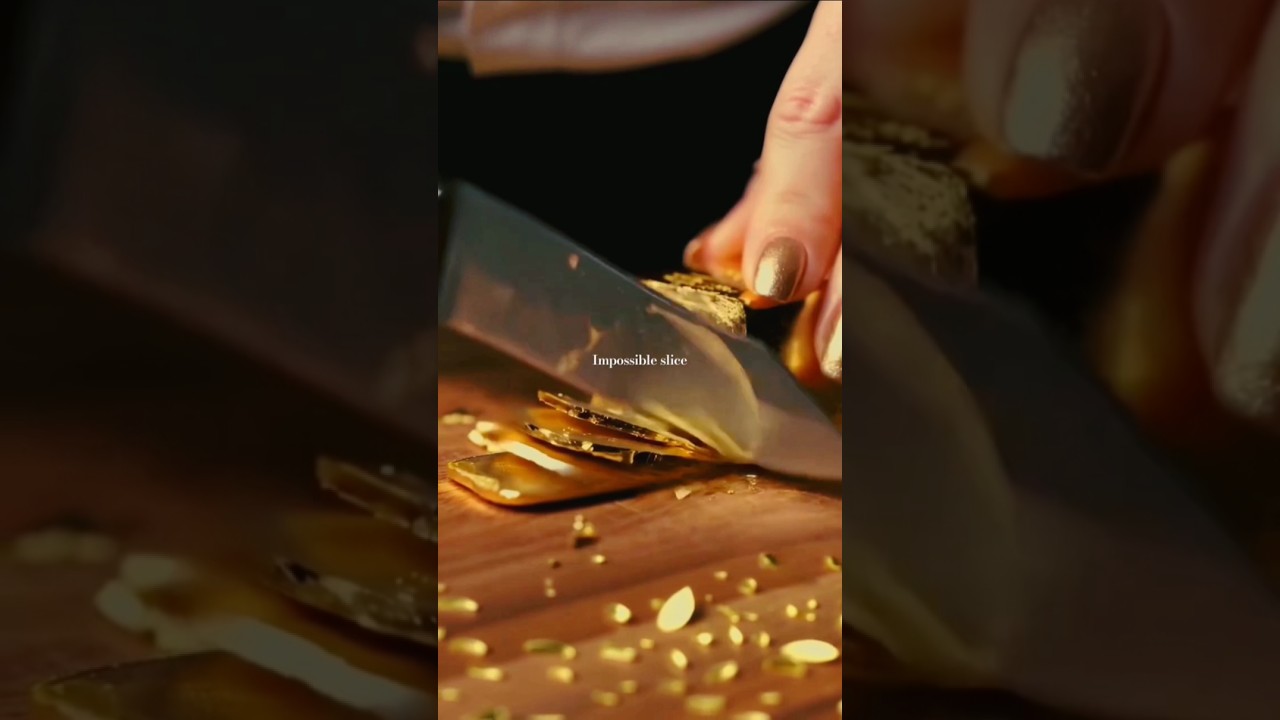 This is how to cut gold with Knife 🤔#AIVideo #SatisfyingCut #Shorts #A#asmr #SatisfyingShorts