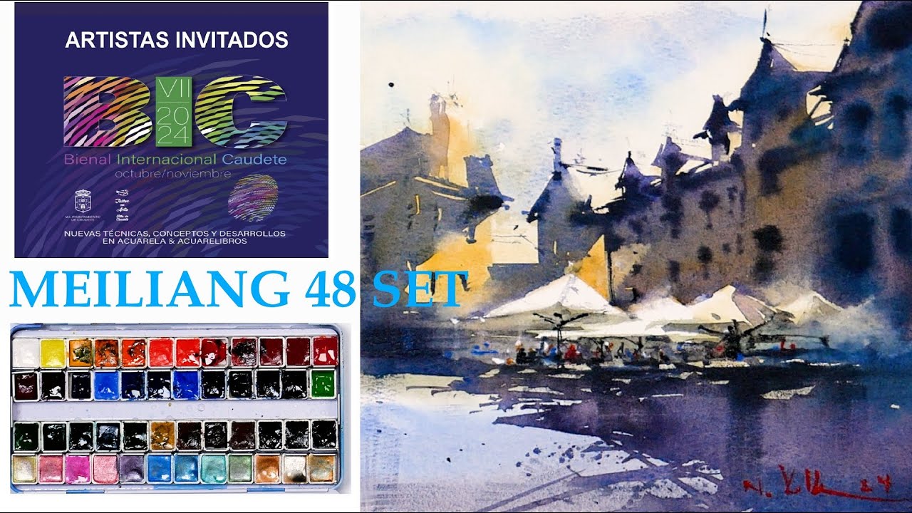 Meiliang 48 Colors Set | Invitation to International Biennial Spain | Loose Streetscape Painting