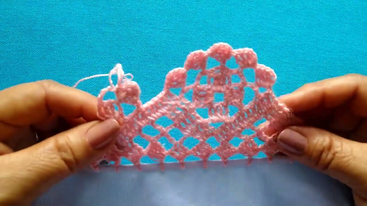 Linda puntilla num 873 para servilletas, y de una sola vuelta.#fypシ゚viral #parati #crochet #arte