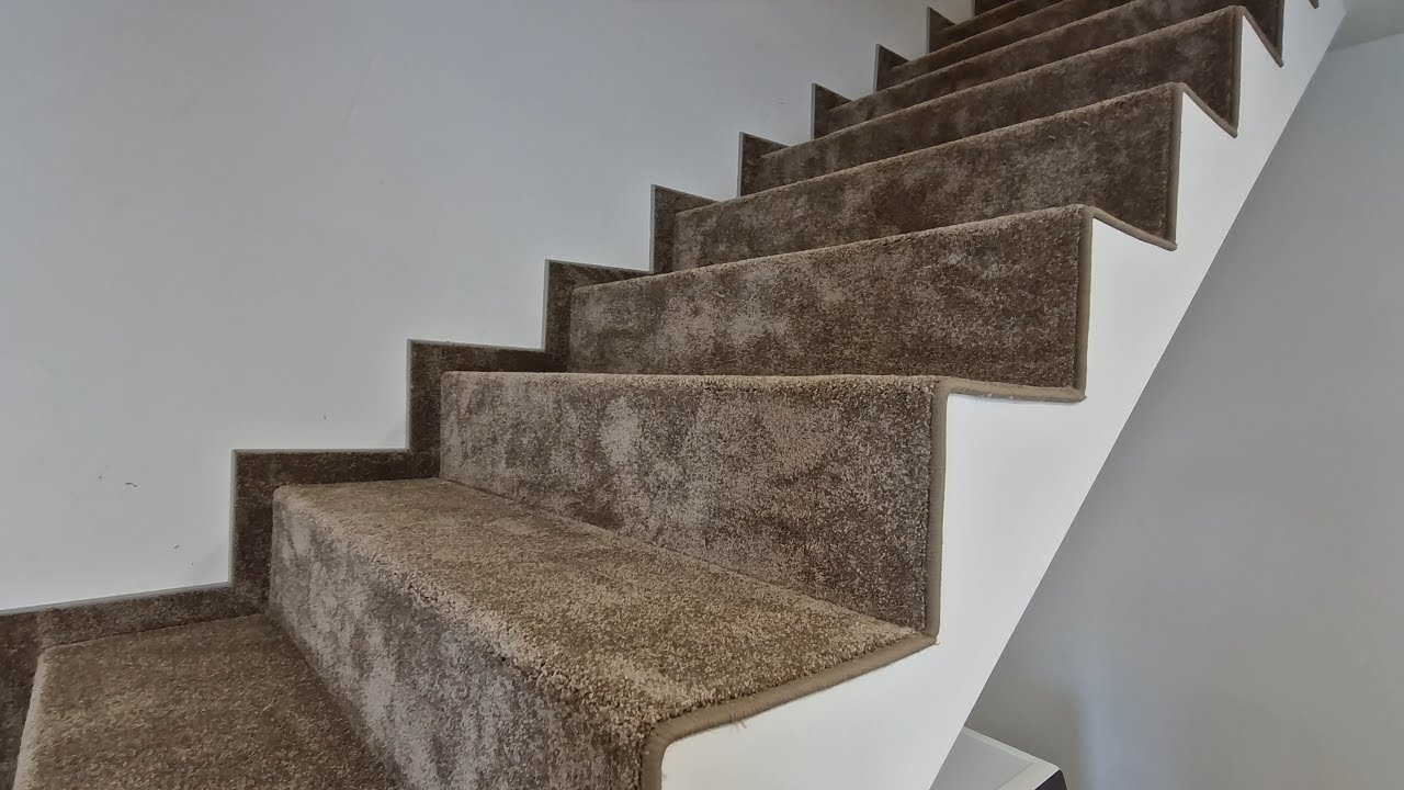 From Bare Concrete to Soft Steps &ndash; Carpet Stair Makeover!