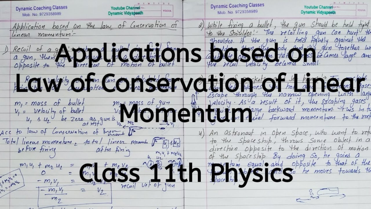 Applications based on Law of Conservation of Linear Momentum | Chapter 4 | Laws of Motion | Class 11