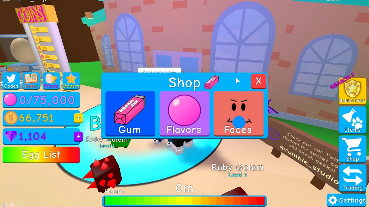 playing bubble gum simulator and getting a swirl mbubble gum