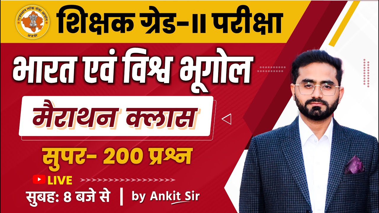 Teacher Grade-2nd 2024 | India and World Geography | Top 200+ MCQs by Ankit Sir | Kautilya Classes