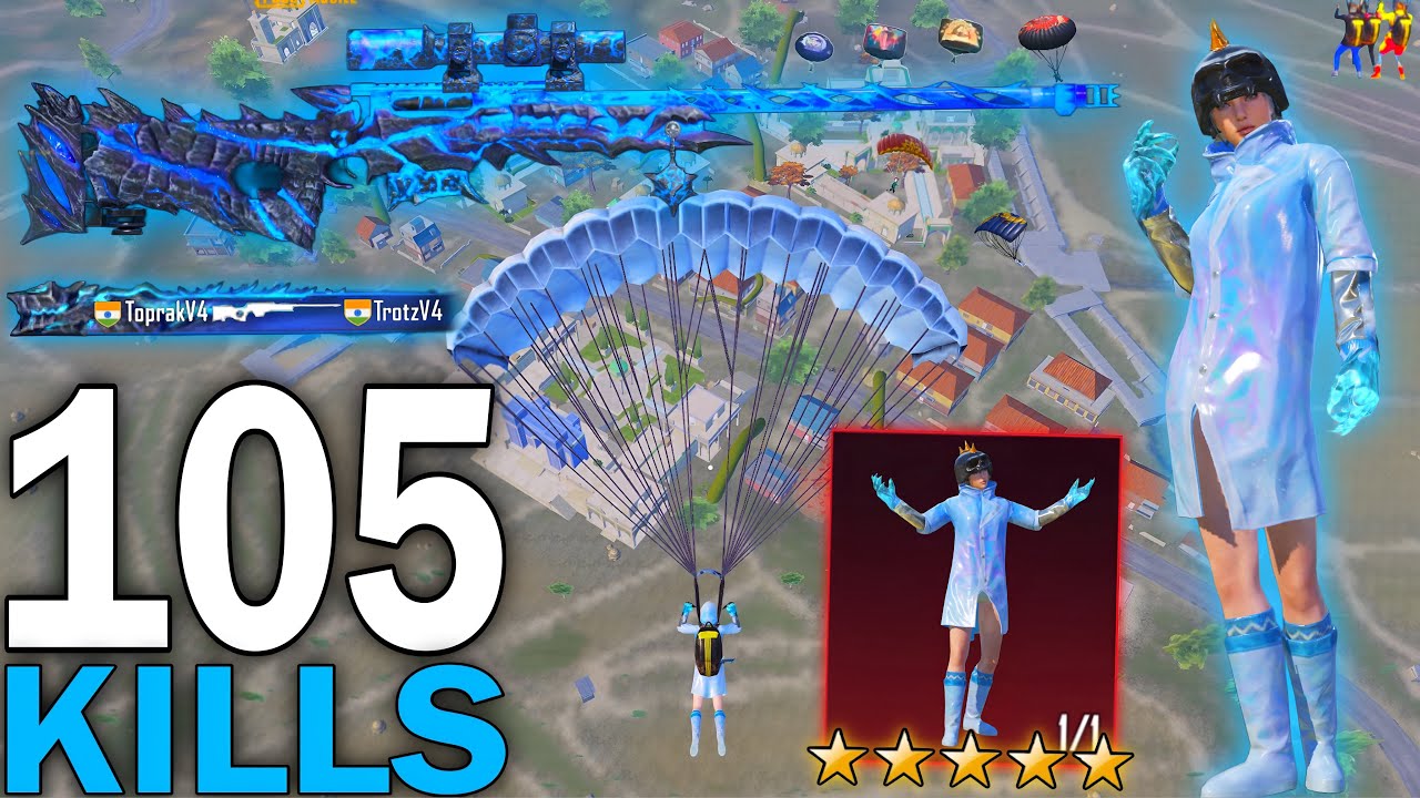 105 KILLS!!🔥 SUPER AGGRESSIVE RUSH GAMEPLAY With BEST OUTFIT😍 PUBG MOBILE- BGMI
