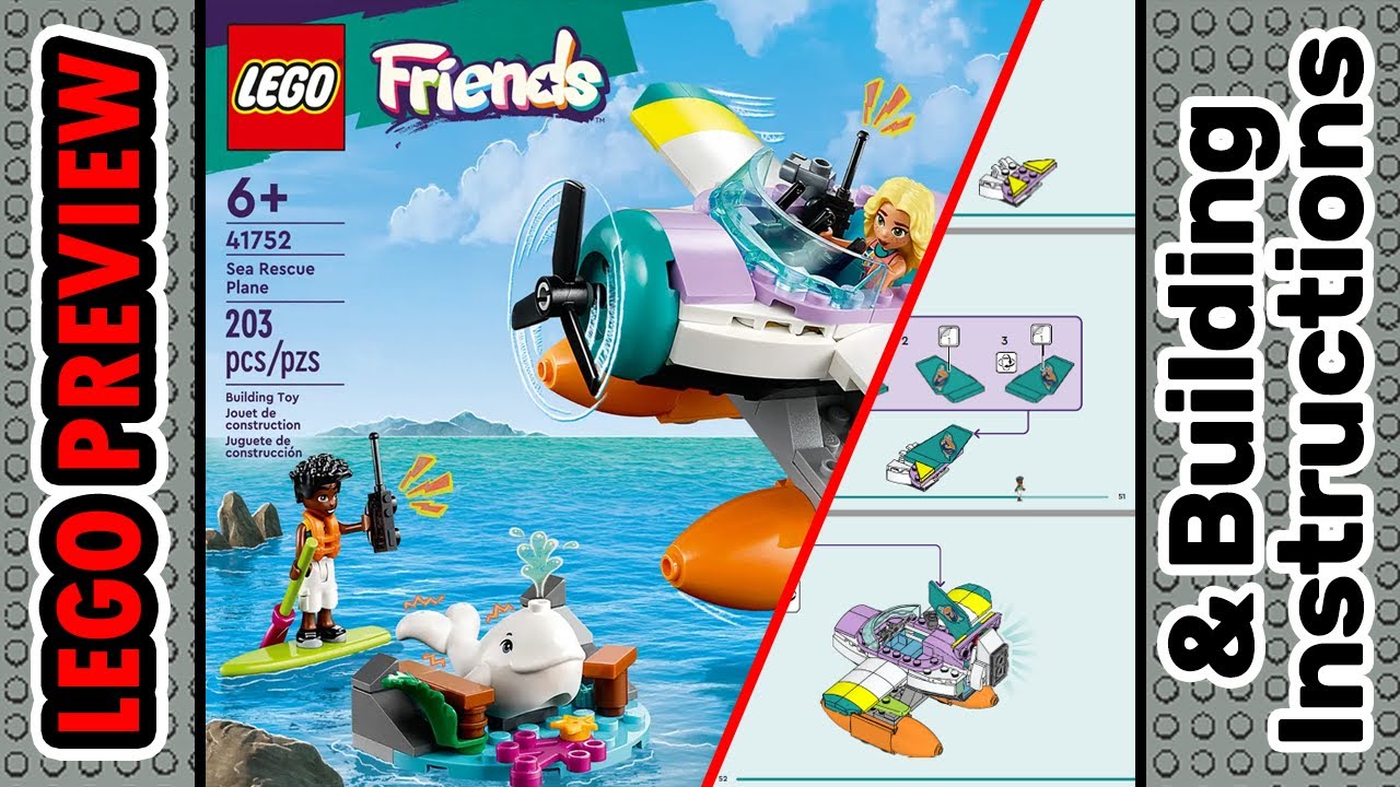 PREVIEW: 41752, LEGO FRIENDS, Sea Rescue Plane​ & Building Instructions! LEGO 2023