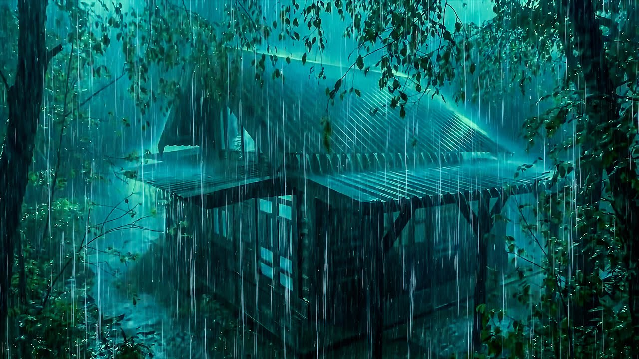 Eliminate Insomnia to Fall Asleep Fast | Heavy Rainfall on Tin Roof & Soft Thunder for Restful Sleep