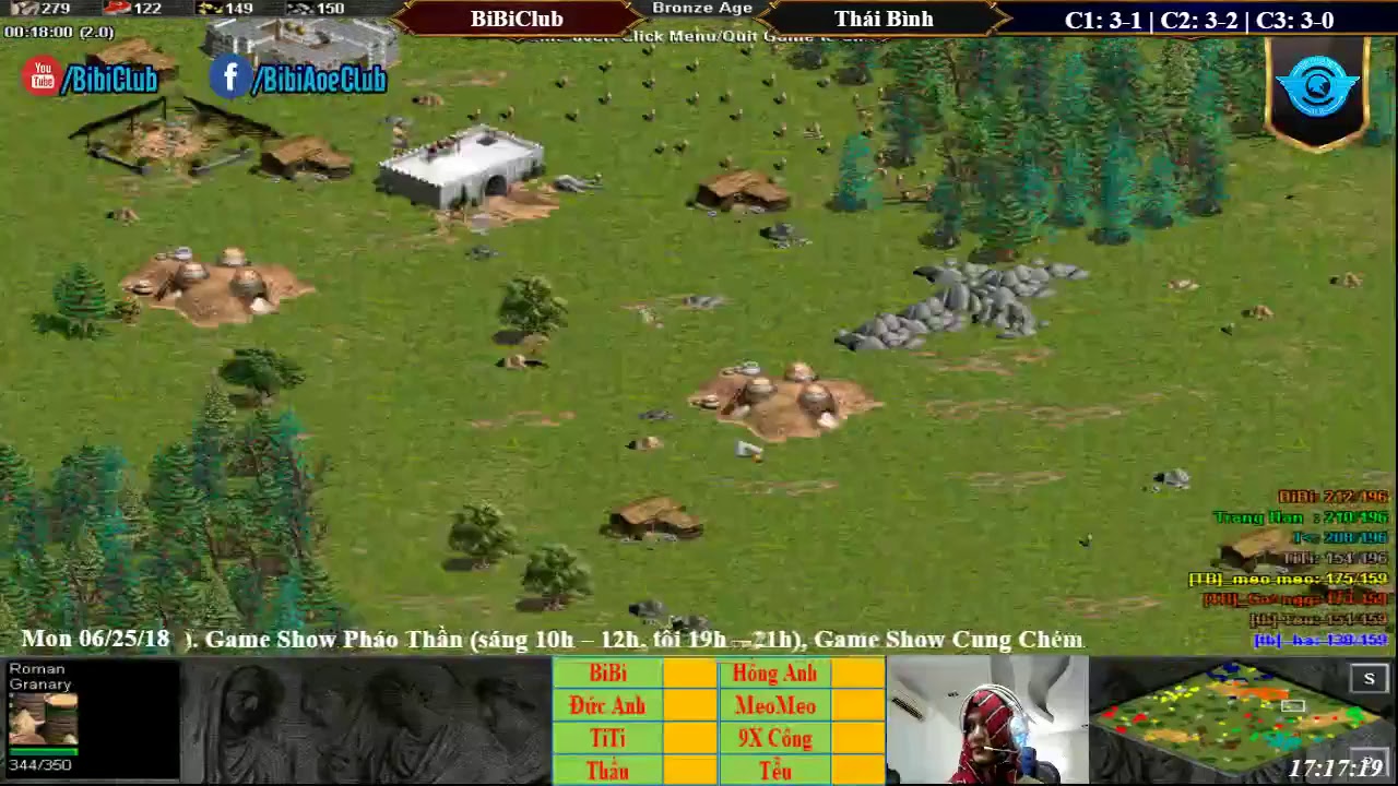 AOE Đỉnh Cao BL: Thor AoE 44 Random BiBiClub vs Th&aacute;i B&igrave;nh ng&agrave;y 25-6-2018