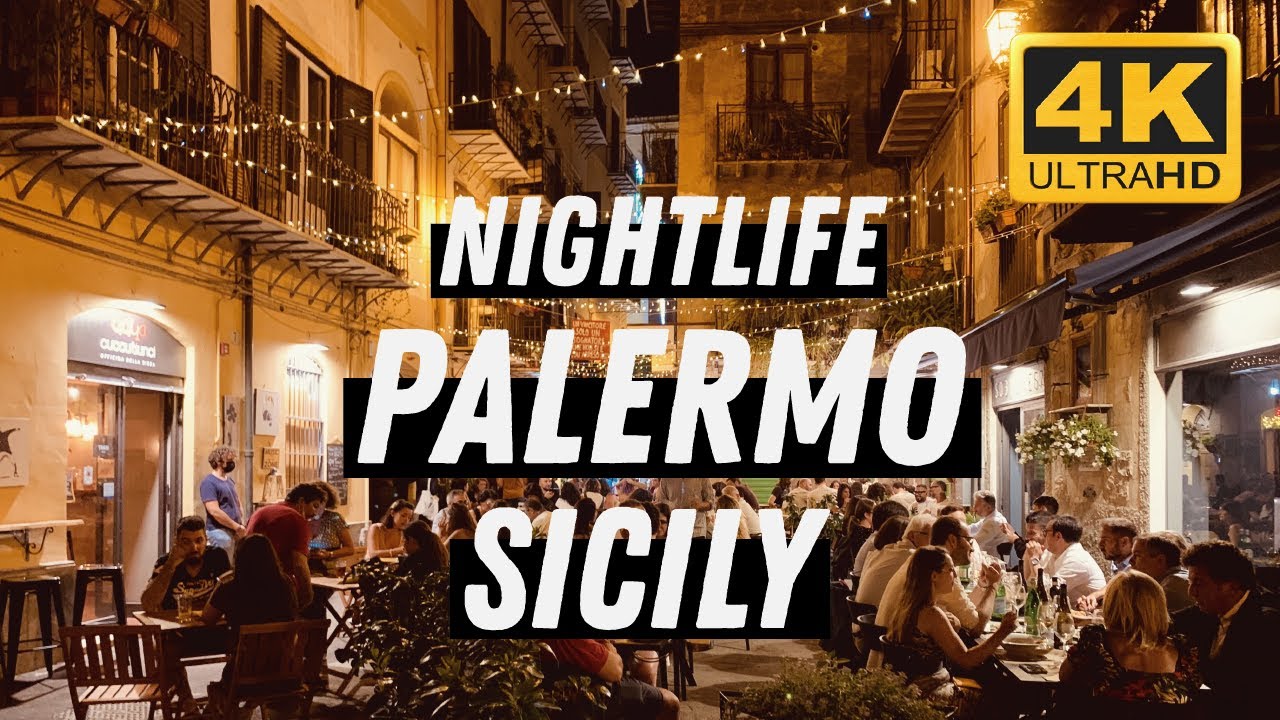 Palermo - Sicily - Italy I 4K I Nightlife Walking Tour