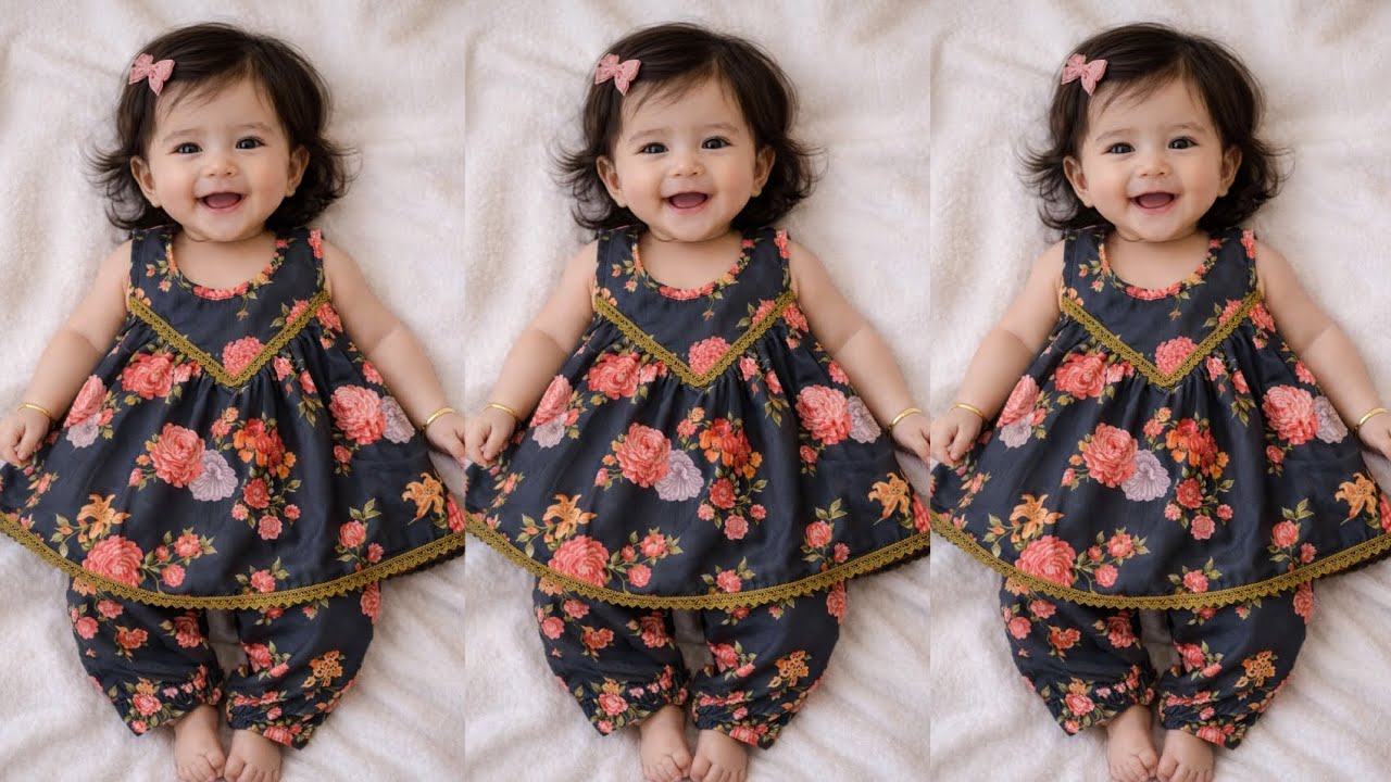 V Shape Baby Frock  | 0–6 Months Baby Dress | Easy Cutting & Stitching 