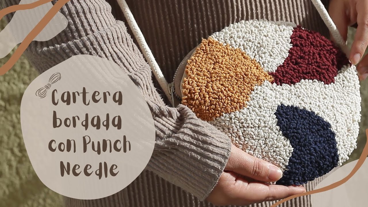 Cartera bordada con PUNCH NEEDLE - AGUJA MÁGICA + patrón gratis | Niela Varas