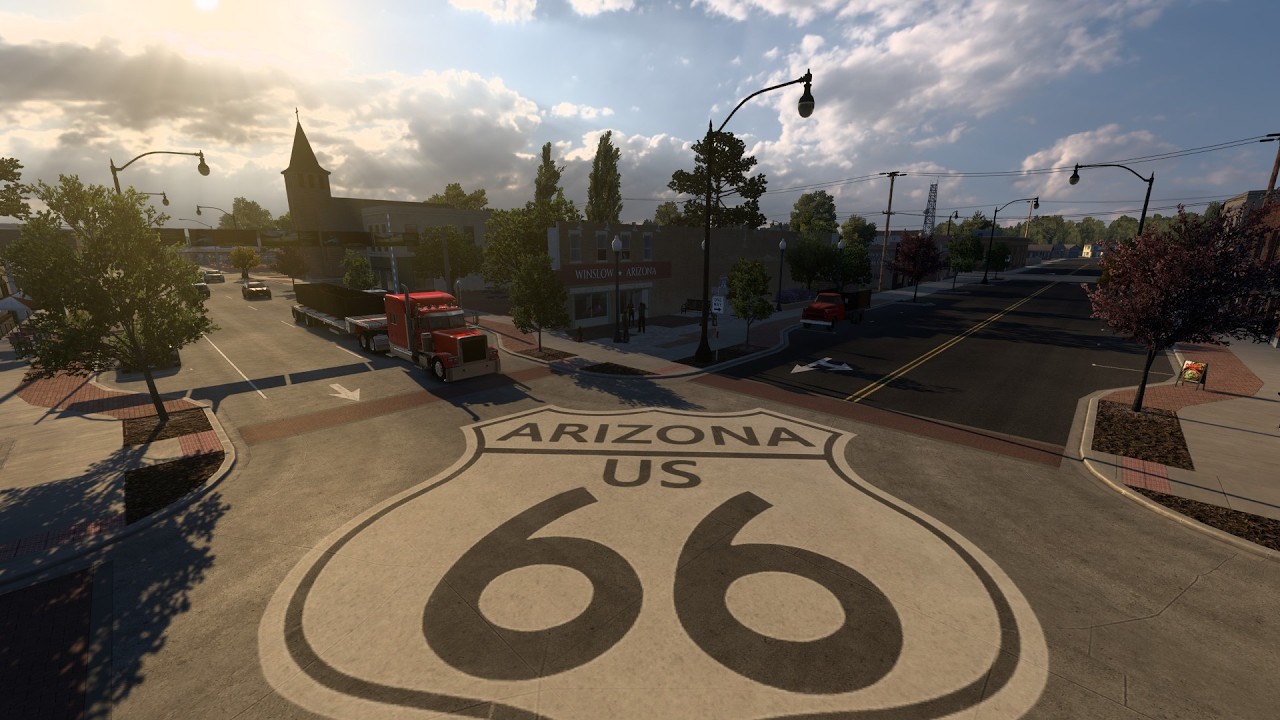 ATS 1.58 First Drive | Route 66 Kingman to Winslow | Pizzster 389 Wade Step Deck | ZeeMods MXS ACERT