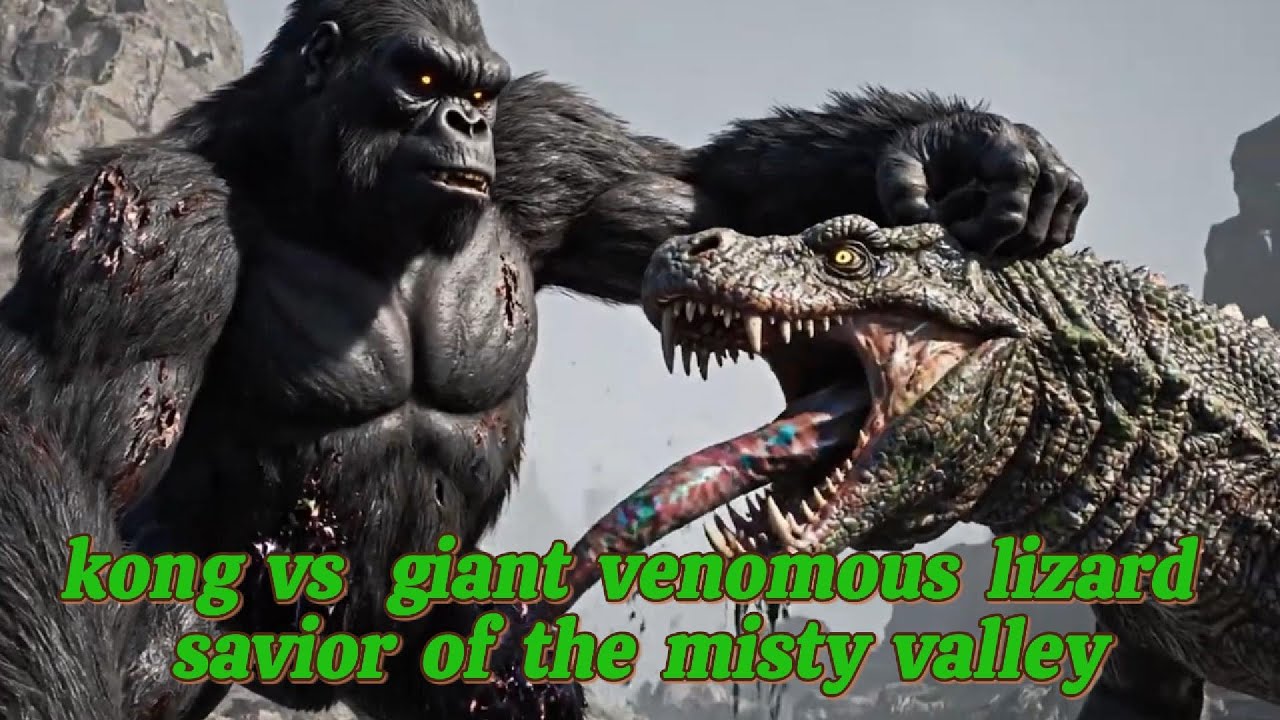 kong  vs   giant  venomous  lizard  savior  of  the  misty  valley