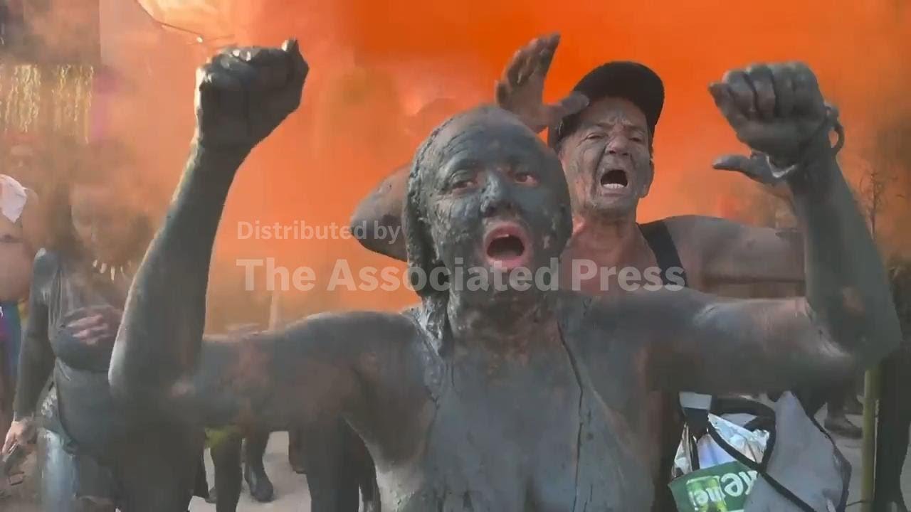 Forget glitter, this Carnival party in southern Brazil is all about mud