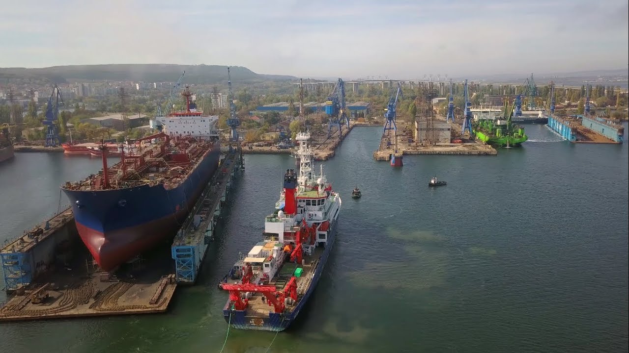 R/V Meteor during dry dock in ODESSOS Shipyard - Varna, Bulgaria