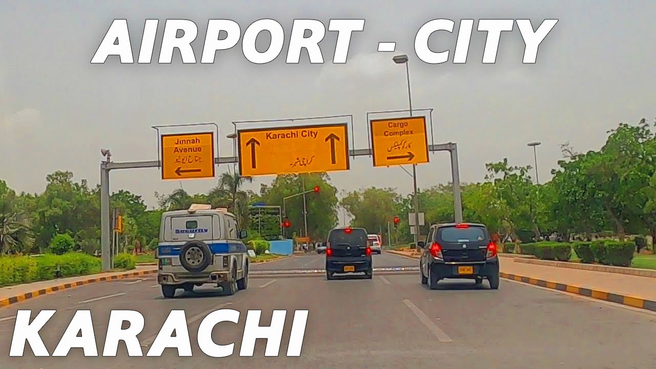 Driving Jinnah International Airport Parking to Shahrah e Faisal, Karachi - Street View Pakistan