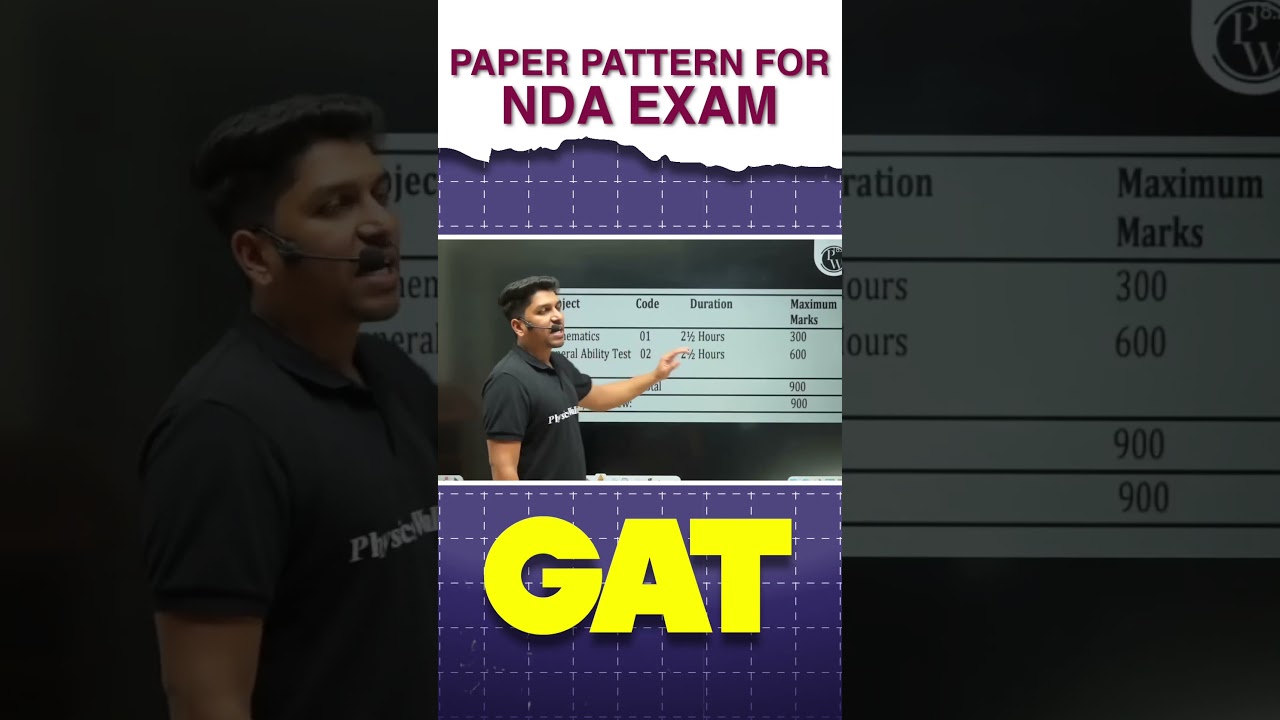 Paper Pattern For NDA Exam💪 #Shorts #PW