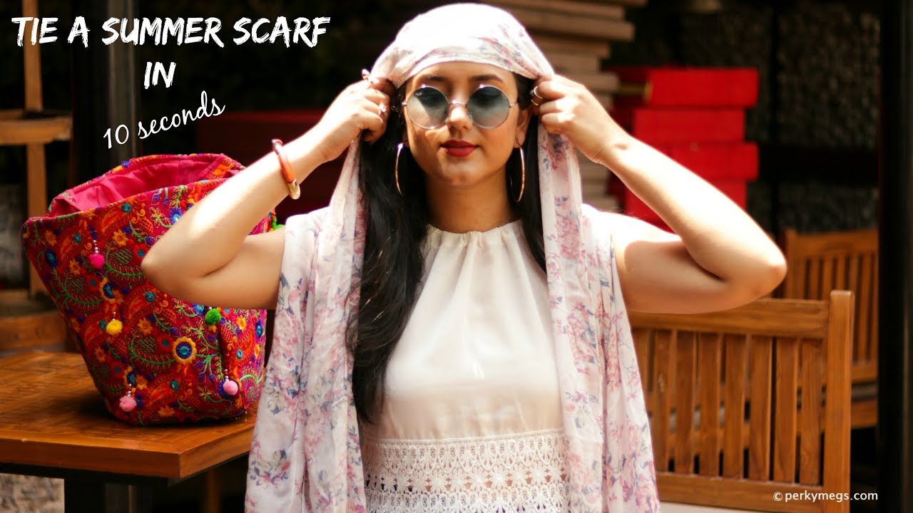How to tie a Summer Scarf to Protect face from Sun | Perkymegs