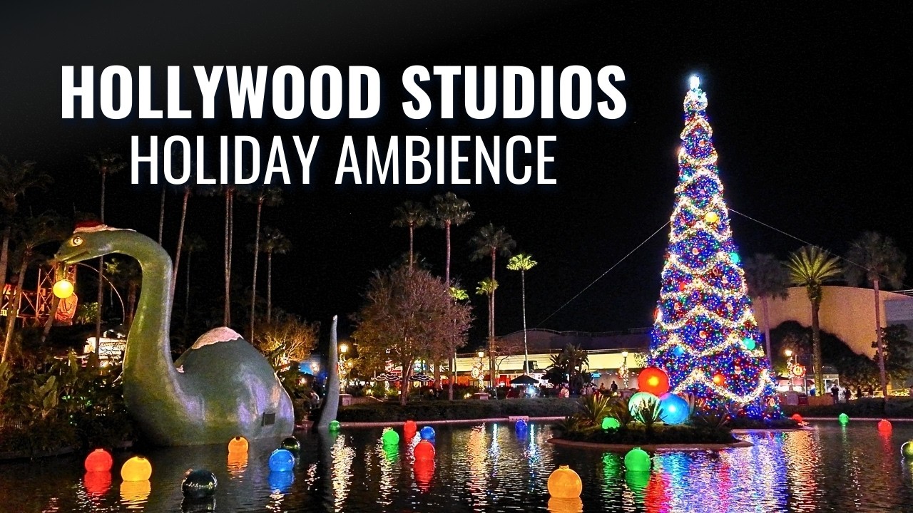 Hollywood Studios Christmas tree ambience in 4K