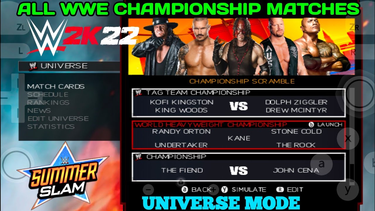 WWE 2K22 Wii - Universe Mode  SummerSlam | Dolphin Emulator On Android | Gameplay | Episode 8