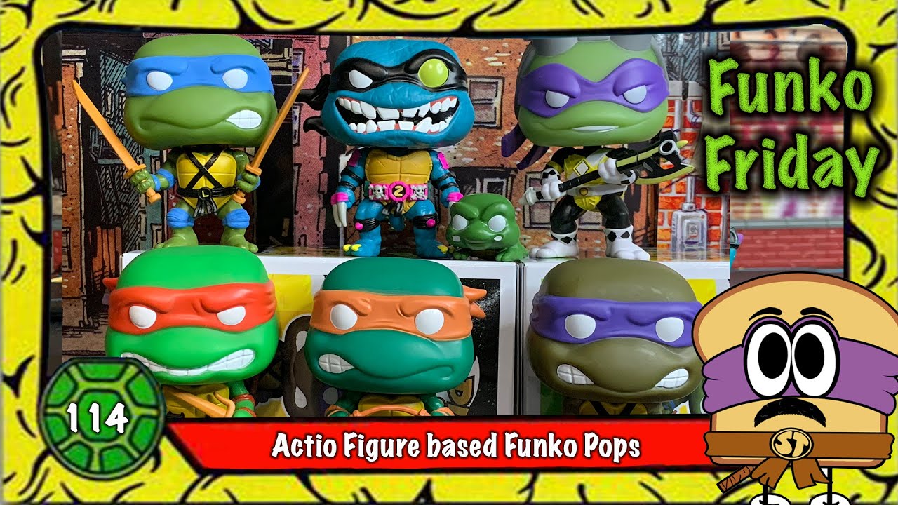 Action Figure Based Turtle Funko Pops +Slash & Power Ranger Donnie