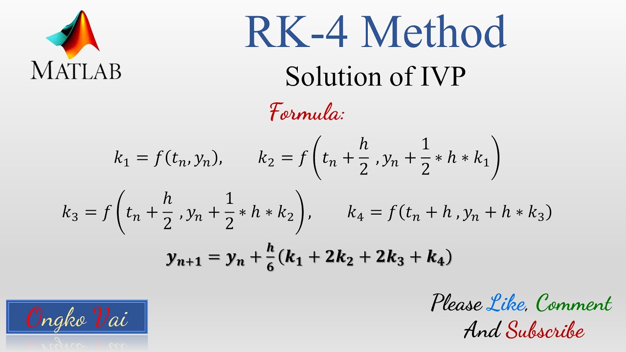 RK4 Method for IVP | Numerical Methods in Matlab