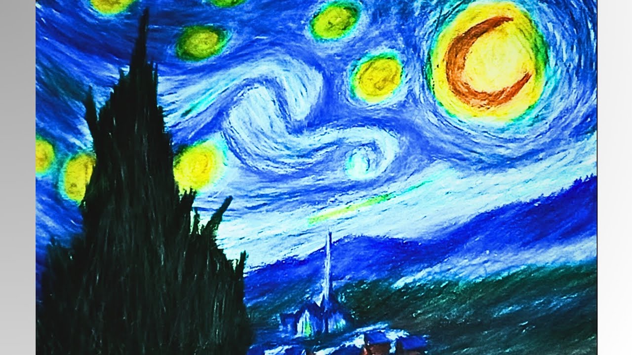 Van Gogh's Starry Night | Detailed Colored Pencil Drawing on Kraft Paper & Story of the Masterpiece