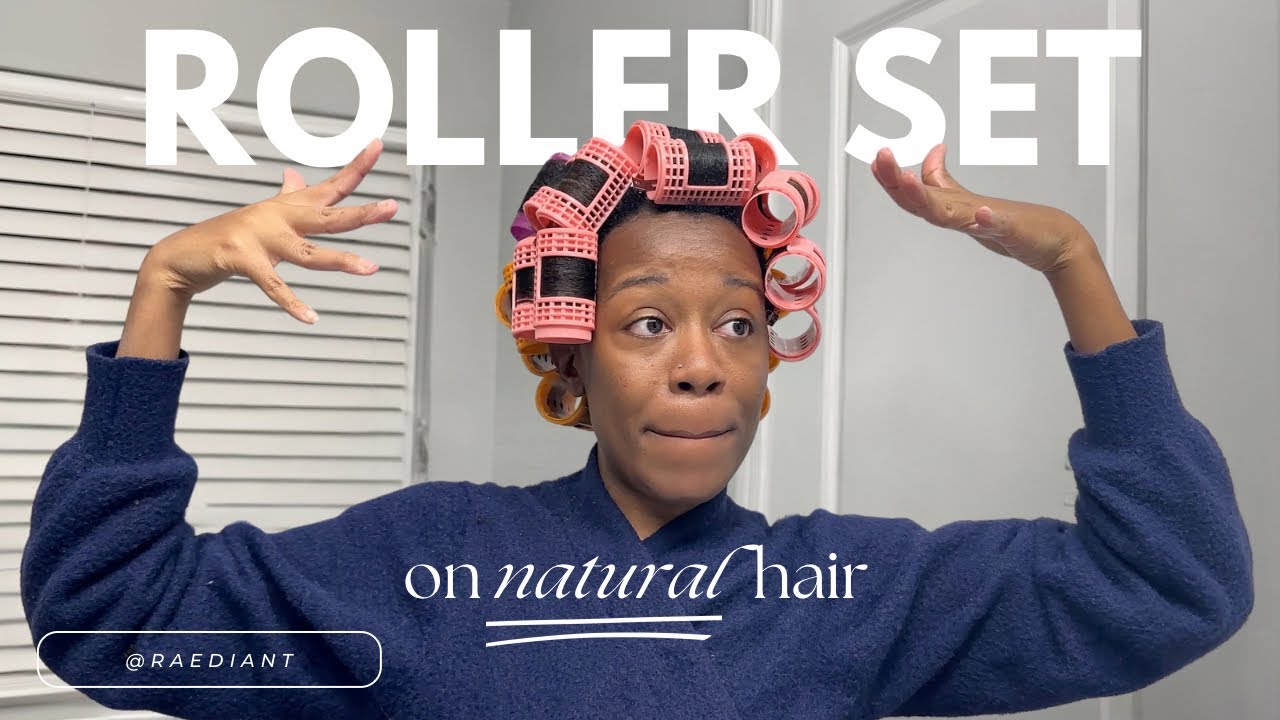 How to Roller Set natural hair with snap on rollers