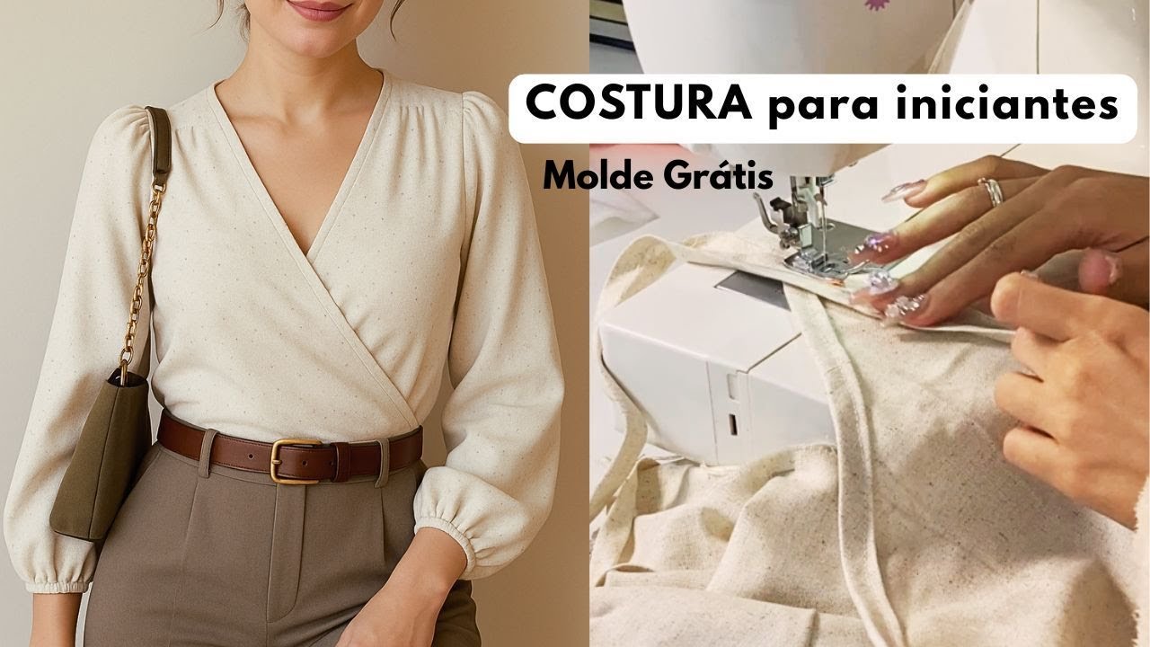 Molde gr&aacute;tis: Blusa transpassada - costura para iniciantes (BLUSA AURA)