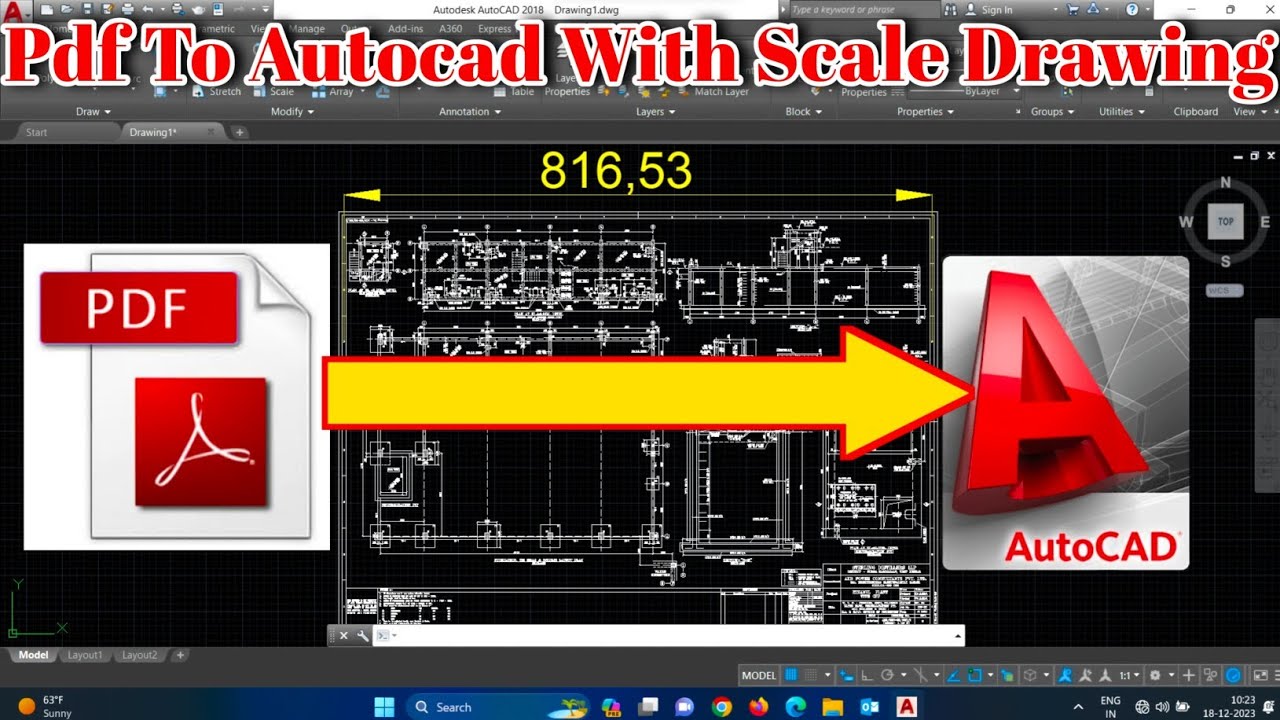 How To Convert Pdf To Autocad Drawing With Scale | How to Convert PDF into AutoCAD file | pdf to cad