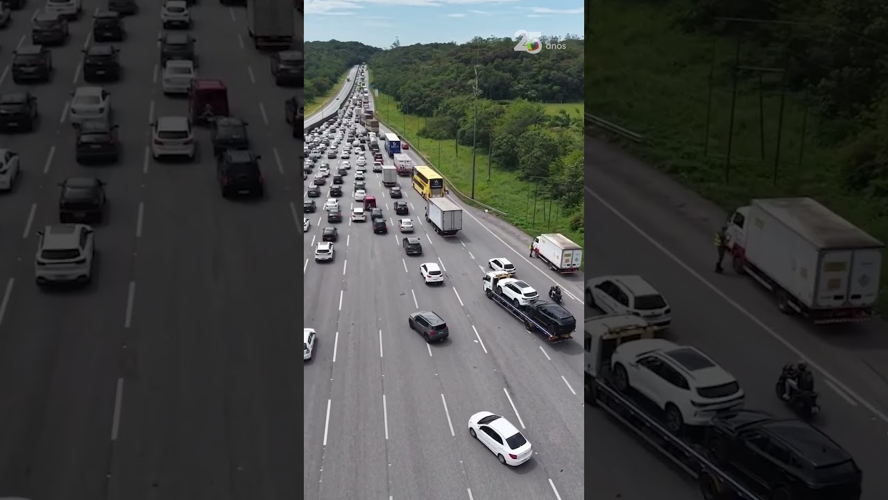 Congestionamento em rodovias de SP complica viagem de quem vai passar o Ano Novo na praia #Shorts