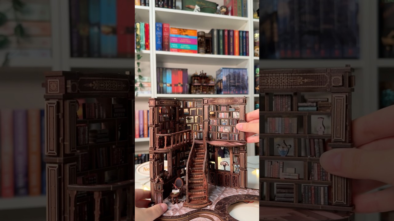 The most beautiful bookstore I&rsquo;ve ever built! #diyproject #bookshelf #miniature #booklover