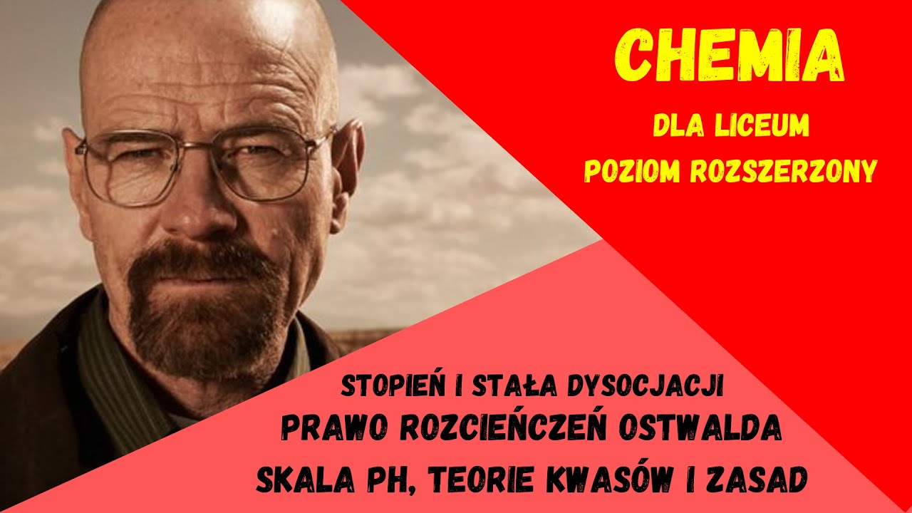 Stopień i stała dysocjacji, pH, prawo rozcieńczeń Ostwalda, teorie kwasów i zasad. Chemia - Liceum