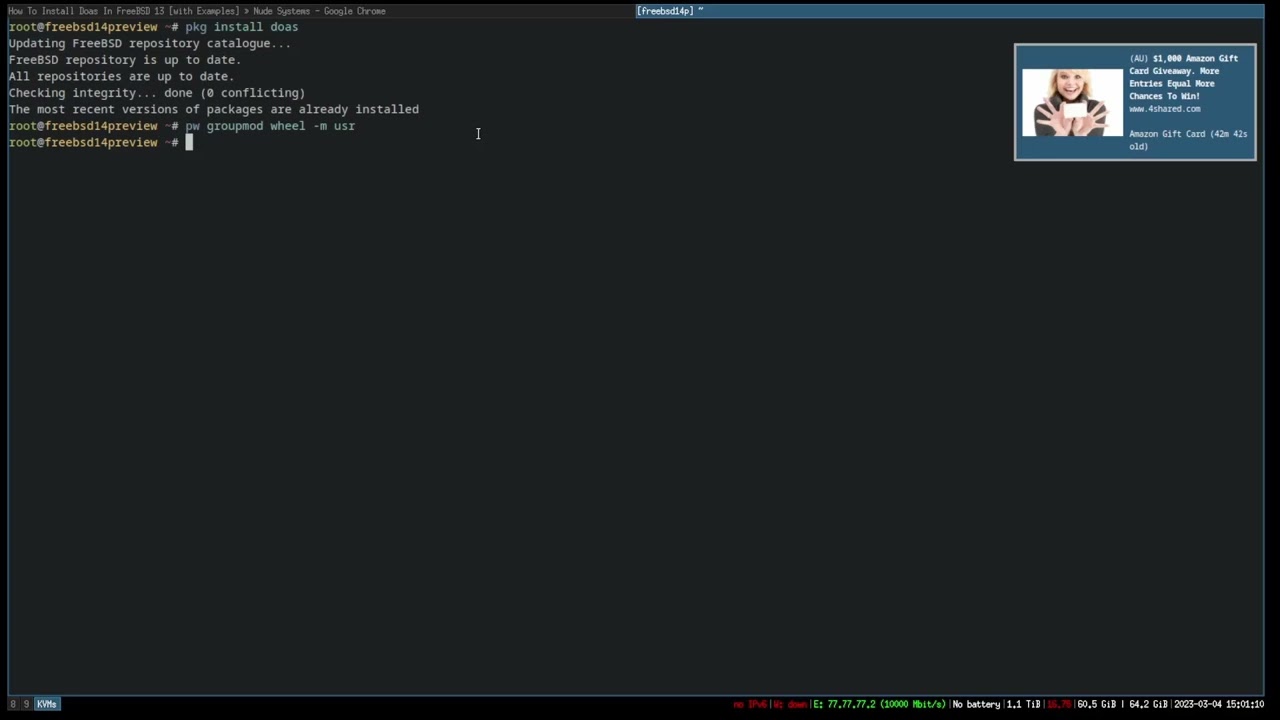 Freebsd Installing Doas, Sudo Command Not Found